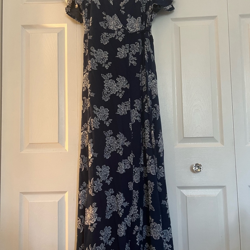 Lulu's Navy Blue Floral Maxi Dress - Picture 2 of 5